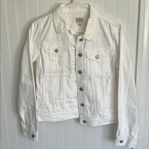 J. Crew Classic White Denim Jacket